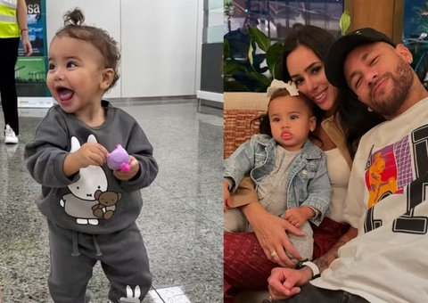 Neymar, Bruna Biancardi e Mavie desembarcam no Brasil para festão da filha