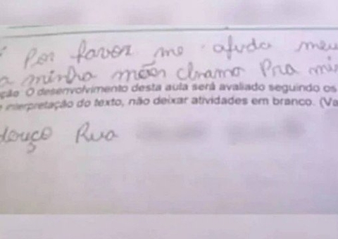 Menino pede socorro em teste da escola: ‘meu pai bate na minha mãe’