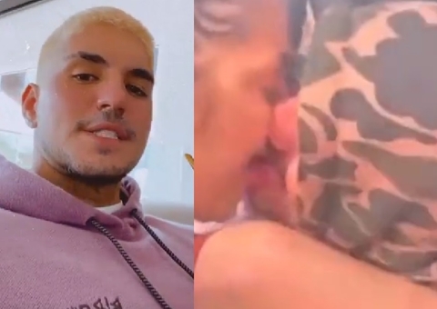 Com close na língua, Gabriel Medina troca beijaço com morena em balada 