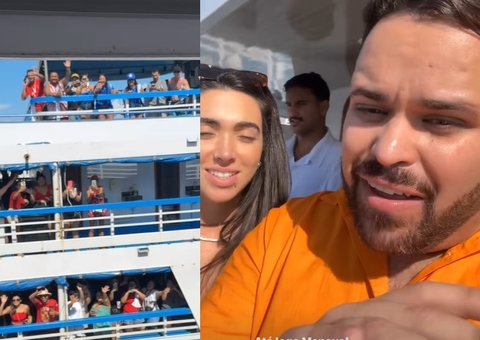 Ex-BBBs dão início a viagem de barco de 18 horas até Parintins: 'vai ser maravilhoso'             