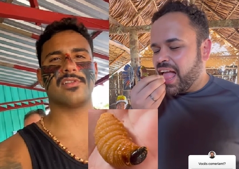 Vídeo: Ex-BBBs comem larva viva e formigas durante visita a tribo no Rio Negro