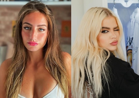 Luísa Sonza e Bruna Griphao são clicadas jogando altinha em dia de praia com amigos