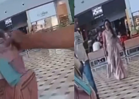 Mulher é flagrada tentando arrancar bolsa de quiosque no Manauara Shopping