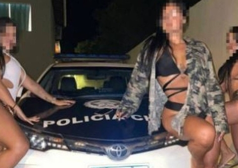 Polícia investiga foto em que mulheres aparecem de biquíni em viatura 