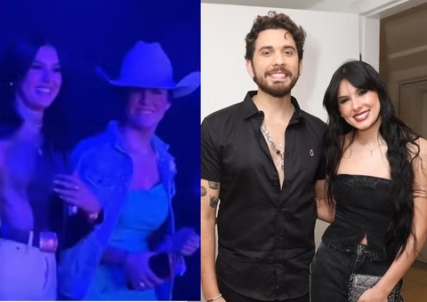 Voltaram? Ana Castela é flagrada empolgadíssima em show de Gustavo Mioto; vídeo