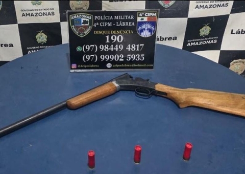 Foragido por homicídio é preso com espingarda em estrada de Lábrea