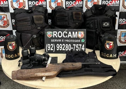 Rocam apreende arma e coletes de facção que se preparava para matar rivais