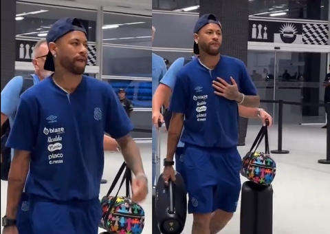 Neymar chega com caixa de som 'estourando' para o clássico entre Santos e Corinthians