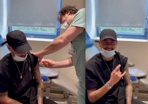 Neymar é vacinado contra covid-19: ‘Chegou minha vez’