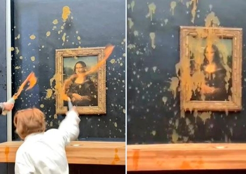 Manifestantes jogam sopa no quadro da Mona Lisa: 'O que é mais importante?'