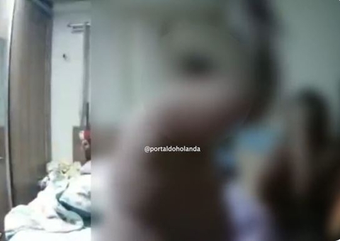 Vídeo: Marido espanca e ameaça cravar faca no pescoço da esposa em Manaus