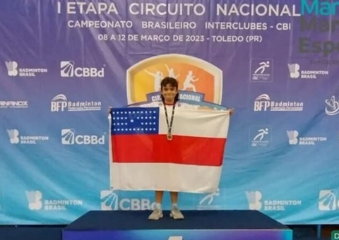 Atleta do programa ‘Manaus Esportiva’ fatura bronze no Brasileiro de Badminton