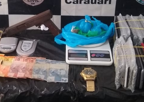 Casal é preso com arma, drogas e celulares no Amazonas