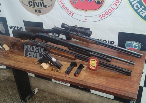 Polícia apreende quatro armas e munições usadas por piratas do rio em Maraã