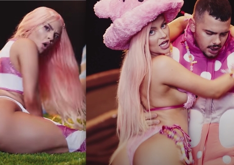 Luísa Sonza ‘senta com a bunda’ em clipe de ‘Atenção’ com Pedro Sampaio