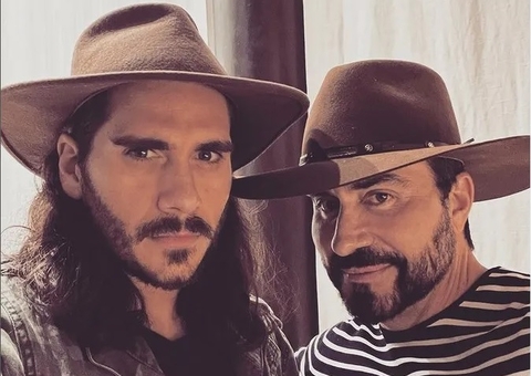 Padre Fábio de Melo posa com Gabriel Sater, de Pantanal: ‘de diabo ele não tem nada'