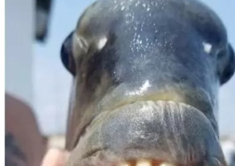 Peixe com dentes humanos é fisgado por pescador e intriga banhistas 