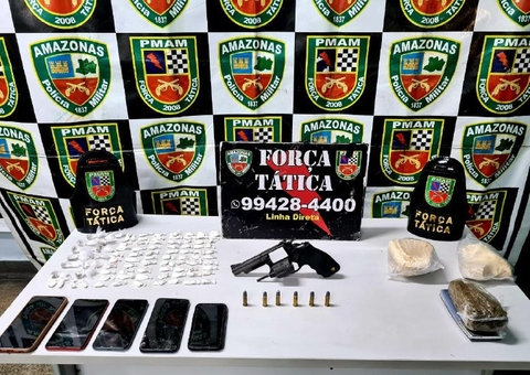 Trio é preso enquanto passeava em carro com armas e drogas em Manaus