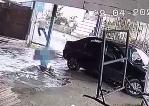 Vídeo flagra comerciante sendo assassinado enquanto lavava carro em Manaus
