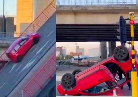 Carro com bebê de um ano despenca de ponte levadiça; vídeo