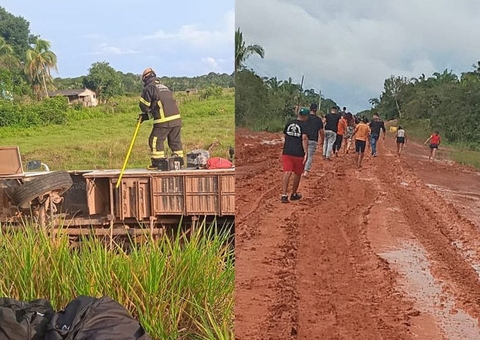 Ônibus de viagem capota na BR-319 e passageiros caminham por 3 dias no Amazonas; vídeos