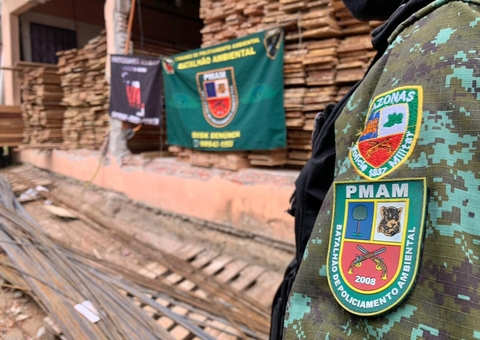 Madeira ilegal é apreendida em depósito clandestino na Avenida Autaz Mirim