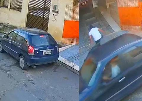 Vídeo mostra momento em que criminosos rendem enfermeira em garagem e roubam casa em Manaus