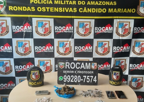 Casal tenta fugir, mas acaba detido com 147 porções de drogas em Manaus 