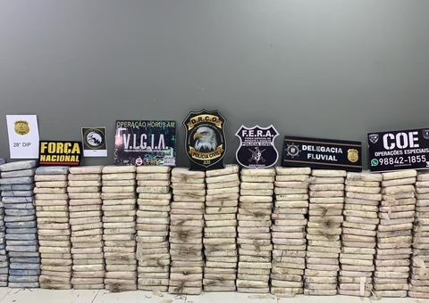 Drogas avaliadas em R$ 5,3 milhões são apreendidas em lago de Manaus