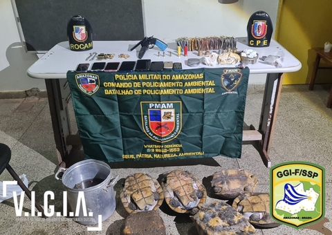 Homem é preso com joias, quelônios, drogas e munições no Amazonas