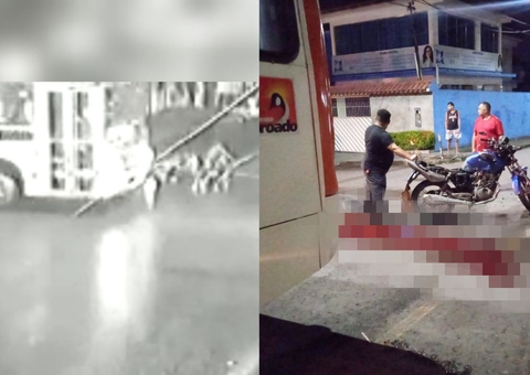 Vídeo flagra momento em que ônibus passa por cima de motociclista em Manaus