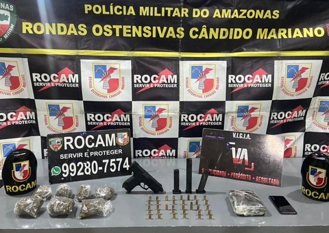 Homem é preso com arma e drogas no Amazonas