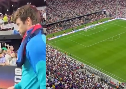 Torcida vaia Piqué e grita por Shakira durante partida Barcelona x Real Madrid