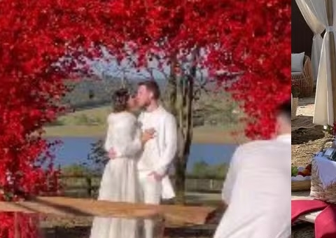 Maira Cardi e Thiago Nigro renovam votos após 1 ano de casamento
