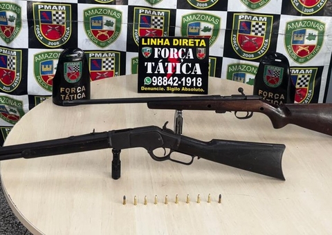 Rifle e carabina são apreendidos no Nova Esperança após denúncia 