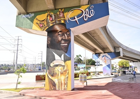 Criminosos furtam gradil e rede de iluminação do viaduto Rei Pelé