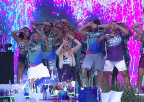 Brothers dançam 'Ragatanga' com Aline do Rouge na festa do BBB 23