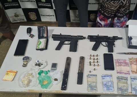 Grupo é preso com drogas e submetralhadoras no Amazonas