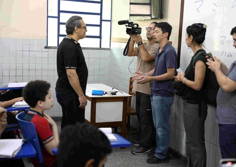 Equipe de TV Japonesa NHK produz reportagem sobre escola bilíngue de Manaus