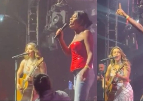 Após viralizar, Márcia Fu canta Escrito nas Estrelas em show de Lauana Prado; vídeo