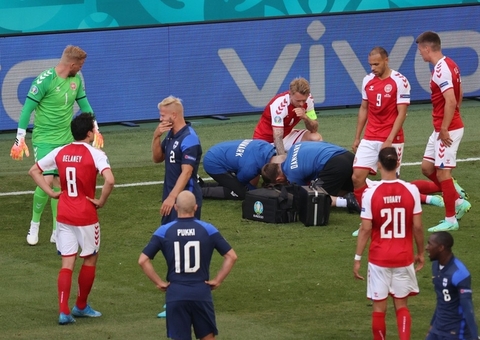 Clubes e jogadores prestam solidariedade a Eriksen após convulsão em campo