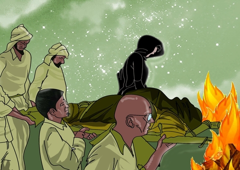  Cerimônia de queima das viúvas na Índia é mantida em algumas tribos