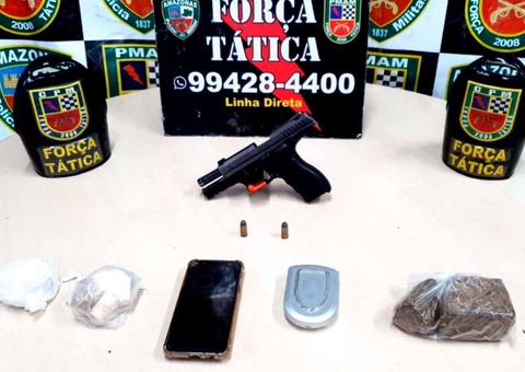 Jovem é preso com pistola roubada da PM em Manaus
