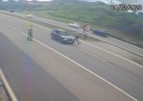 Vídeo: motorista atropela policial rodoviário ao descumprir ordem de parada