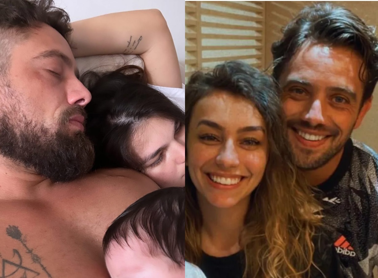 Rafael Cardoso posa com mãe de sua filha no colo e confirma término com influencer no mesmo dia