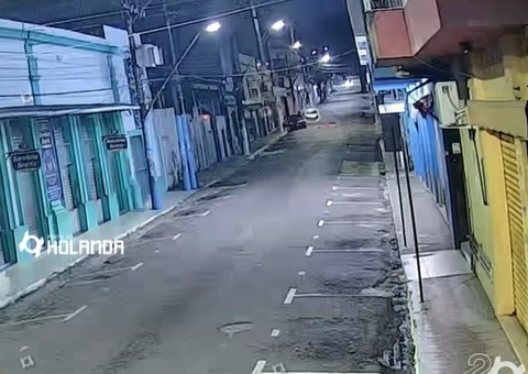 Vídeo mostra momento em que vigilante morre ao ser lançado de moto em acidente no Centro
