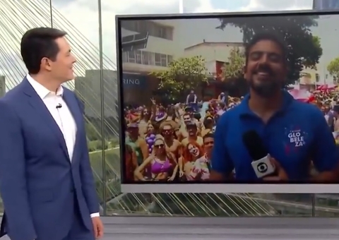 Jornalista da Globo é recebido aos gritos de 'repórter gostoso' na Charanga do França