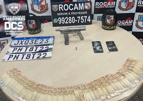 Após arrastão, dupla é presa com submetralhadora e R$ 2 mil em Manaus 