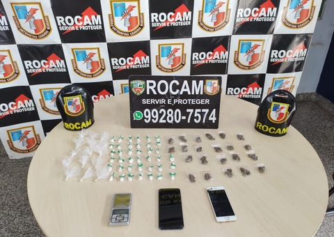 Desesperado, homem tenta jogar droga ao ver Rocam e acaba preso em Manaus