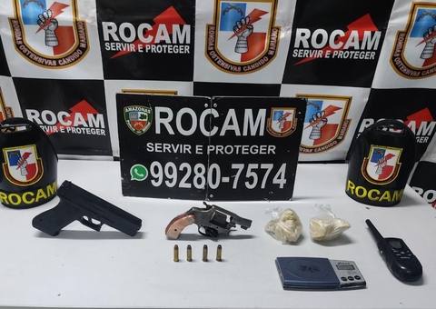 Dupla suspeita de tráfico e arrastões é presa com armas em Manaus